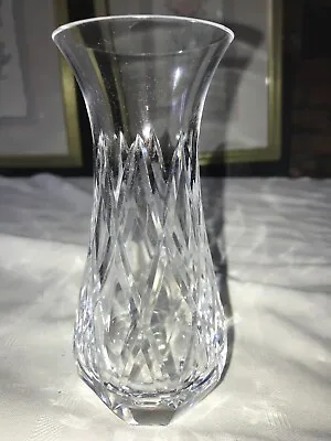 Rare MIKASA Lead CRYSTAL 6  Tall BUD VASE Criss-Cross DAIMOND Etch FACET Panel • $22.50