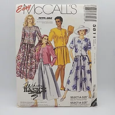 McCall's 5811 Misses Two Piece Dress Split Skirt Culottes Size 10-14 Uncut • $4.99