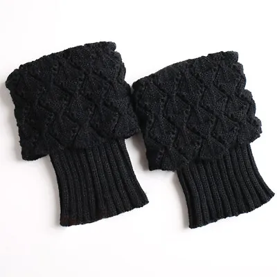 £6.99 • Buy Ladies Short Leg Warmers Crochet Cuffs  Ankle Toppers Knitted Trim Boot Socks UK