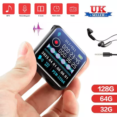 128G Mini Audio Voice Recorder Music MP3 Player FM Radio Alarm Clock E-book OTG • £22.99