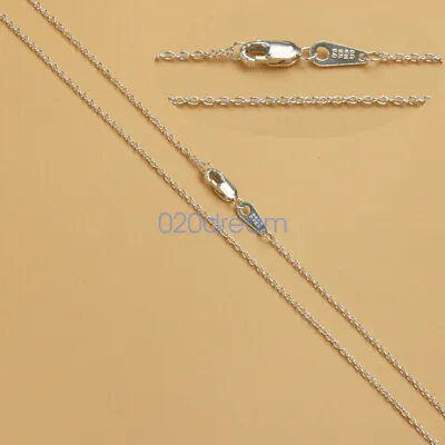Real 925 Sterling Silver Necklace 1.2mm Cross Chain 16  Lobster Clasp Stamped • $7.99