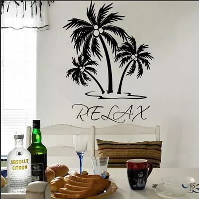 Wall Decal Vinyl Sticker Palm Tree Relax Wall Art Decor Living Room Bedroom Hous • $8.79