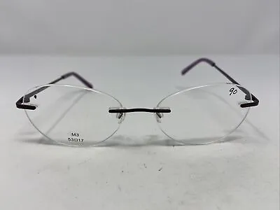 Members Only M3 SATIN PURPLE 53-17-140 Rimless Metal Eyeglasses Frame YT13 • $76