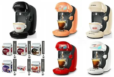 £46.92 • Buy Bosch TASSIMO Style Pods Hot Drinks Coffee Machine Gift Set Choose In 5 Colours