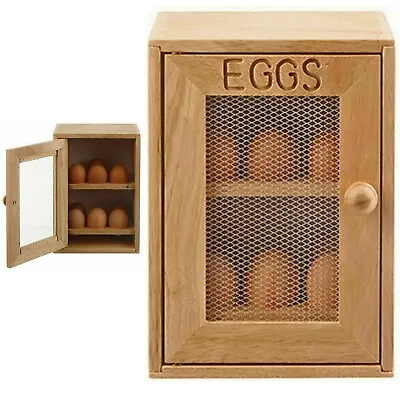 Bamboo Wood Egg Holder Storage Rack 2/Tier 12 Egg Cabinet Kitchen Cupboard Stand • £12.90