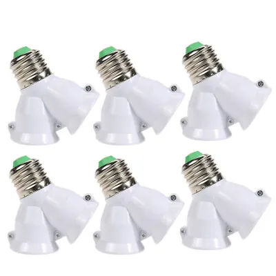 6x Lamp 2in1 E27 Socket Splitter Adapter Light Double Y Bulb Base Stand Holder • $9.45