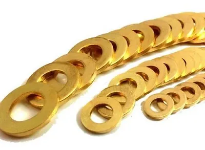 Solid Brass Washers M2 M2.5 M3 M4 M5 M6 M8 M10 M12 • £0.99