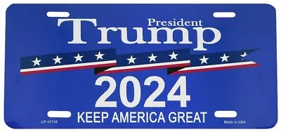President Trump 2024 Keep America Great Blue Aluminum 6 X12  License Plate • $9.88