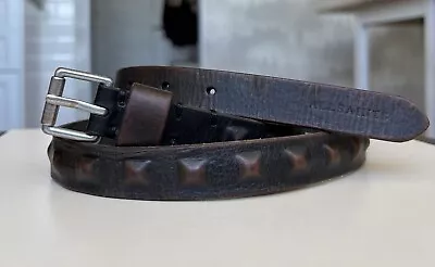 ALLSAINTS Brown Leather Belt Size 34 • £48.21