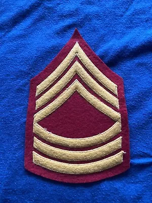 EHTF Pre Or Early WW2 USMC MASTER SGT SINGLE Gold On Red Wool On Wool • $38.50