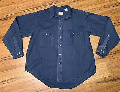 Vintage Men’s PRENTISS Blue Chamois Flannel Long Sleeve Shirt Large • $4.99