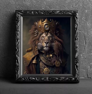 Steampunk Lion Art Print Wall Hanging Animal Picture Photo Poster Decor Wildlife • $6.99