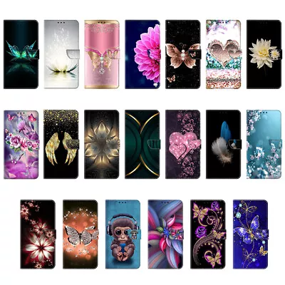 Case For Samsung Galaxy S7 S6 Edge + A8 Patterned Flip Wallet Stand Phone Cover • £3.07