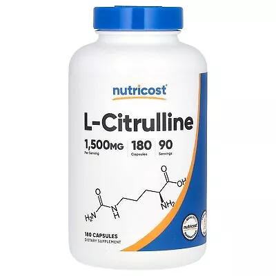 L- Citrulline 1500 Mg 180 Capsules (750 Mg Per Capsule) • $18.72