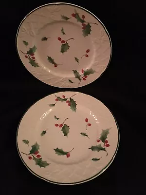 2 Mikasa English Countryside Season’s Holly Salad Plates Never Used • $23