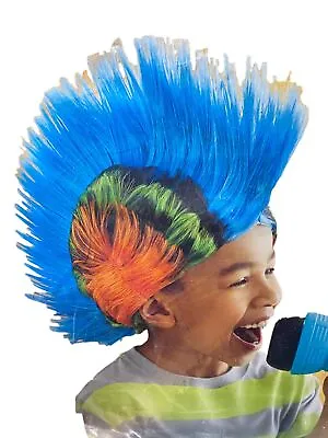 Spritz Boys Colorful Blue Green Orange Mohawk Wig • $14.99