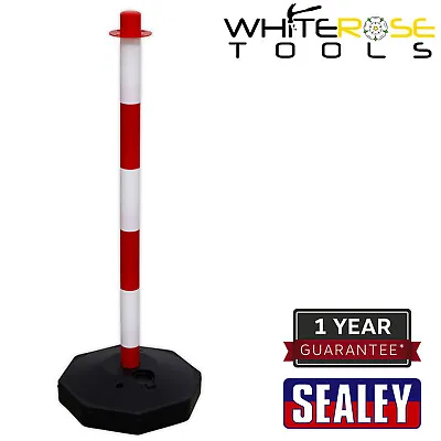 Sealey Red/White Post With Base High Visibility Safety Barrier Temporary • £29.35