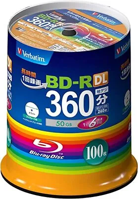 Verbatim Blank Blu-ray BD-R DL VBR260RP100SV1 50GB 1-6x 100 Discs Printable New • $163.37