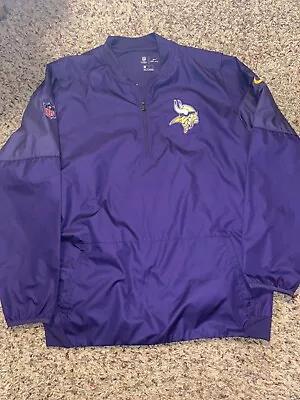 Minnesota Vikings Nike NFL Football 1/4 Zip Pullover Windbreaker Jacket Large XL • $52.40