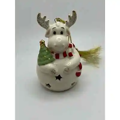 $20 • Buy Lenox Christmas Moose Orament With Gold Trim Ornament