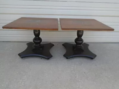 Hitchcock  PAIR End Side Tables Country Louis XVII Regency 2 Colonial Harvest • $299