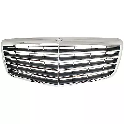 Grille For 2007-2009 Mercedes Benz E350 E550 Chrome Shell W/ Gray Insert Plastic • $55.29