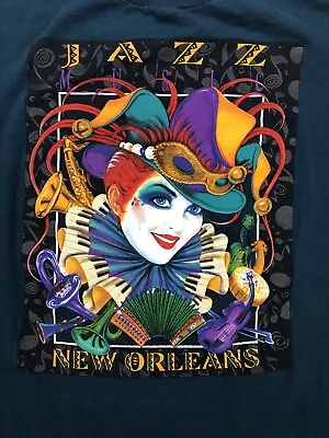 Vintage 1995 NEW ORLEANS Jazz Music Mardi Gras T-Shirt XL • $12.95