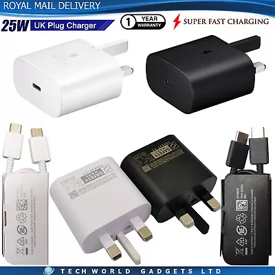For Samsung Galaxy A14 A34 A54 Super Fast Charger Plug &USB C Charging Cable Lot • £2.95
