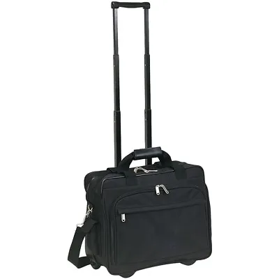 Rolling Executive Business Trip Document Office Black Briefcase W/ Wheels • $99.99