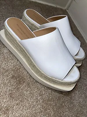 $197 • Buy Free People Women's Paloma Barcelo Evie Flatform Ivory White Sandals Sz 39