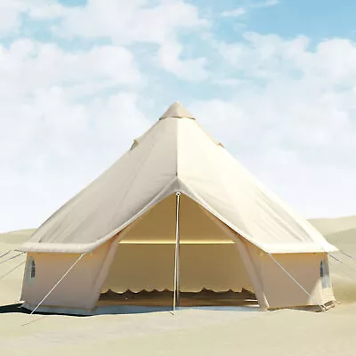 $659.99 • Buy VEVOR 6M 4-Season Canvas Bell Tent Waterproof Canvas Glamping Yurt Teepee Tents