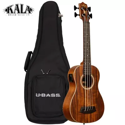 Kala Solid Hawaiian Koa Top Acoustic Electric U-BASS With Bag UBASS-KOA-FS • $799