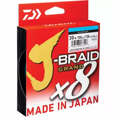 Daiwa J Braid Grand X8 150 Yds Island Blue Braid Fishing Line - Choose Lb BRAND  • $39.99