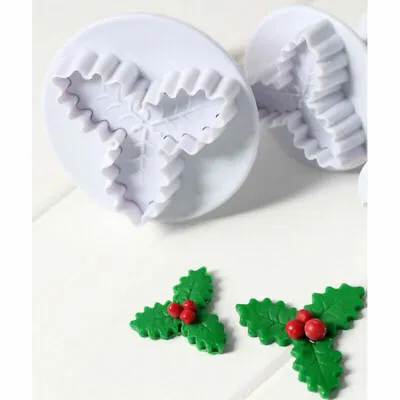 £3.47 • Buy 2x Holly Leaf Cookie Plunger Cutter Fondant Sugarcraft Mold Cake Decorating