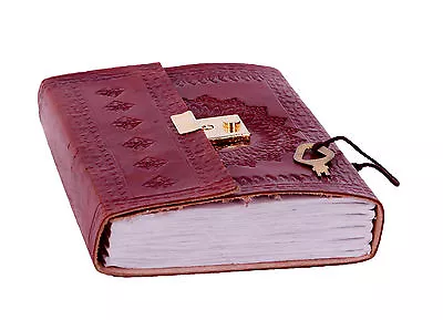 1+1 Leather Journal Vintage Look Handmade Antique Lock N Key Diary Celtic Design • $37.08