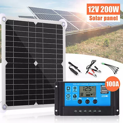 £28.59 • Buy 200W Solar Panel Kit 12V Battery Charger 100A Controller RV Trailer Camper Van