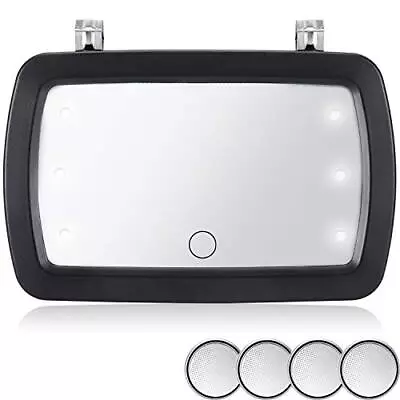 Car Visor Vanity Mirror Car Makeup Mirror With LED Lights For Car Truck Black • $15.11