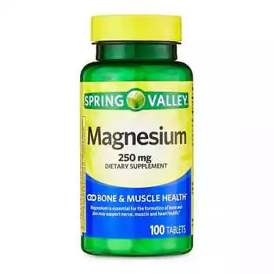 Spring Valley Magnesium 250mg - 100 Tablets Bone & Muscle Health • $5.95