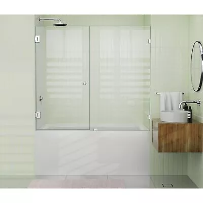 Glass Warehouse 58.25  X 60  Frameless Shower Bath Door - Polished Chrome • $490.87
