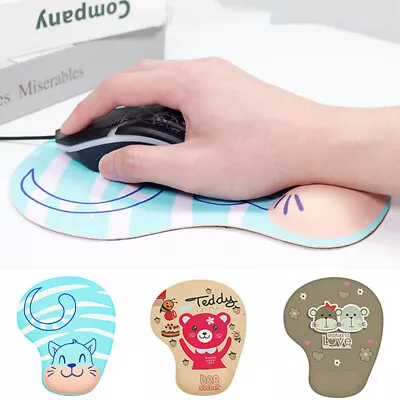 3D Animals Mouse Pad With Wrist Rest Anti Slip Soft Silicone Cartoon Mice Mat • £5.63