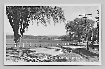 Rppc SOUTH HERO VERMONT ROAD NEAR SAND BAR BRIDGE STATE PARK 1940S REAL PHOTO • $11.99