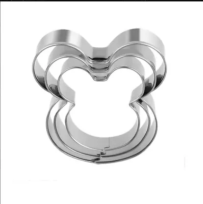 3pcs Cartoon Cookie Cutter Molds Stainless Steel - Mickey Mouse • $6.99