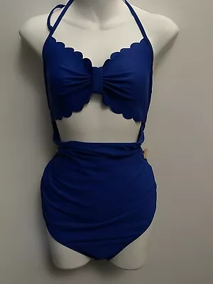 NWT The Frolic Maternity Scallop Swimsuit In Cobalt Blue Size 10 • $35