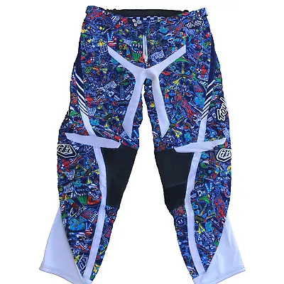 Troy Lee Designs Adult Race Pants Size 38 Motocross BMX America Peace Skull  • $249.97