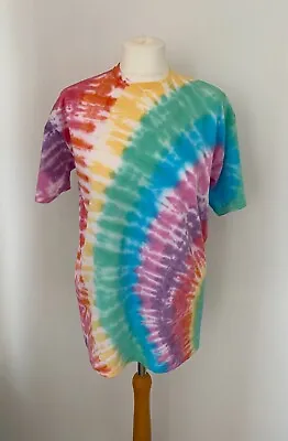 Tie Dye T-shirt Rainbow Tee Small Summer Holiday Beach Hippie Festival Bargain 2 • £5.99