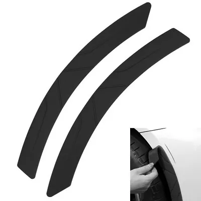 2Pcs Car Fender Flare Bumper Guard Wheel Arch Eyebrow Protector Strip Silicone • $17.90