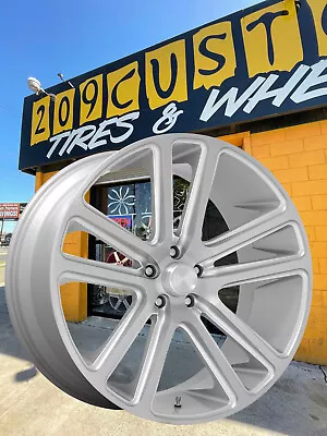 1 New 22X9.5 30 6X135 DUB 1PC S257 Flex Gloss Silver Brushed Face FORD  F-150 • $505