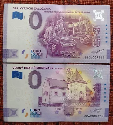 2x 0 Zero Euro Souvenir ANNIVERSARY Slovakia VODNY HRAD + EECU SELTEN! RAR! • £63.25
