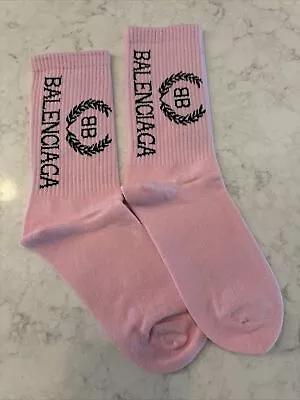 Balenciaga Logo Socks -Pink/Black Unisex- New Without Tag • $59.99