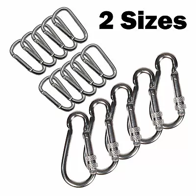 £3.49 • Buy Aluminium Carabiner D-Ring Spring Clip Snap Hook Screw Lock Keyring Clasp